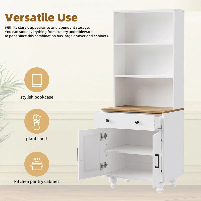 Meuble TV de centre de divertissement avec bibliothèques, portes vitrées et étagères réglables