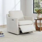 Fauteuil inclinable pivotant motorisé avec port de charge USB et repose-pieds réglable