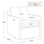 Fauteuil inclinable pivotant motorisé avec port de charge USB et repose-pieds réglable