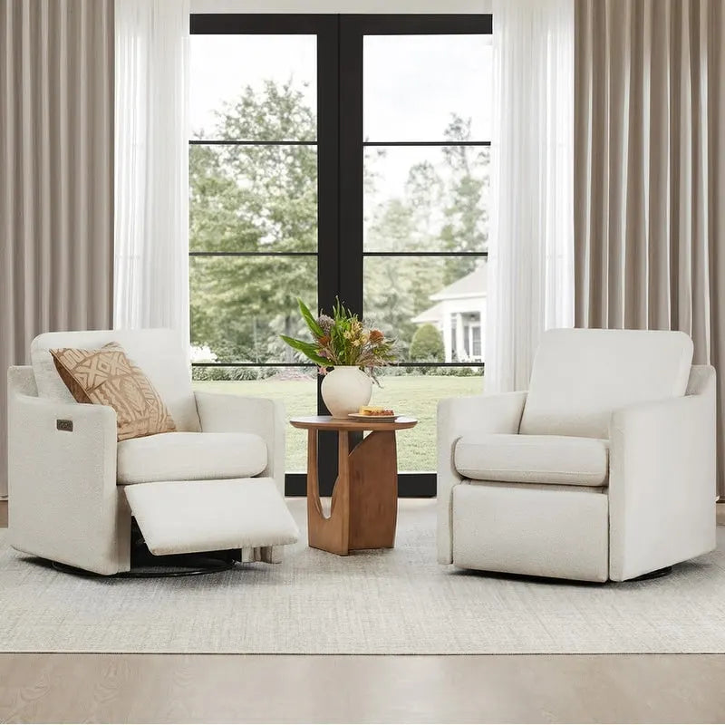 Fauteuil inclinable pivotant motorisé avec port de charge USB et repose-pieds réglable
