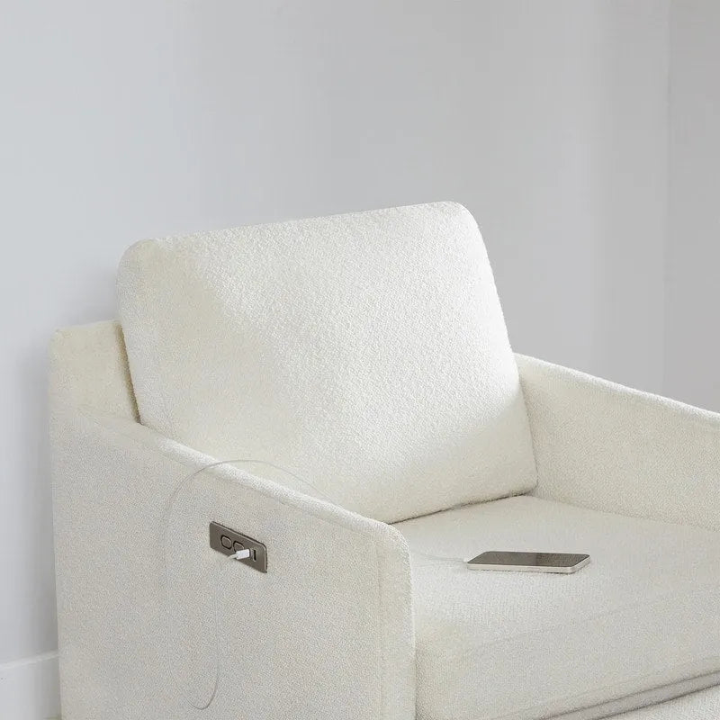 Fauteuil inclinable pivotant motorisé avec port de charge USB et repose-pieds réglable