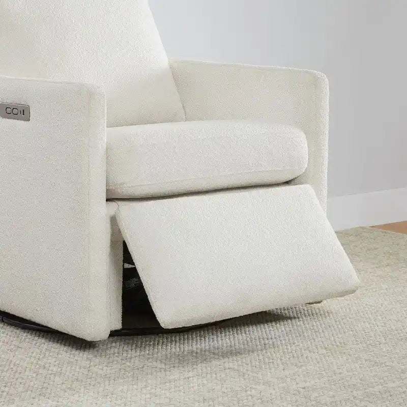 Fauteuil inclinable pivotant motorisé avec port de charge USB et repose-pieds réglable