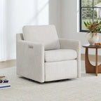 Fauteuil inclinable pivotant motorisé avec port de charge USB et repose-pieds réglable