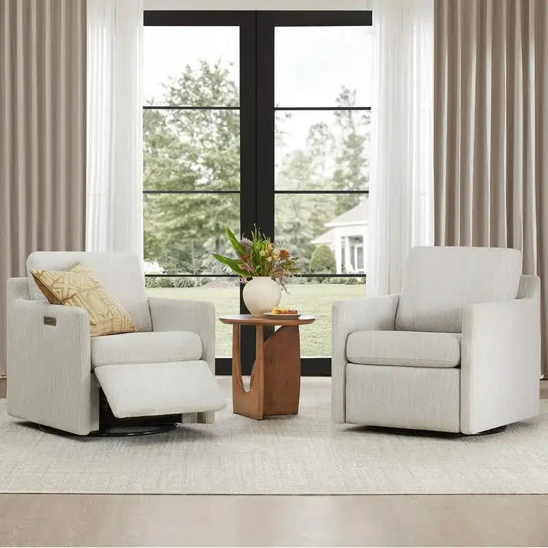 Fauteuil inclinable pivotant motorisé avec port de charge USB et repose-pieds réglable