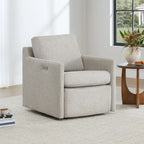 Fauteuil inclinable pivotant motorisé avec port de charge USB et repose-pieds réglable