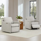 Fauteuil inclinable pivotant motorisé avec port de charge USB et repose-pieds réglable