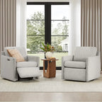 Fauteuil inclinable pivotant motorisé avec port de charge USB et repose-pieds réglable