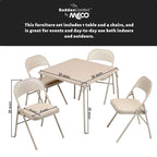 Ensemble table de cartes pliante et 4 chaises (5 pièces)