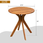 Table de bistro ronde d'extérieur en bois massif de 27 po