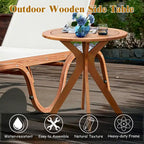 Table de bistro ronde d'extérieur en bois massif de 27 po