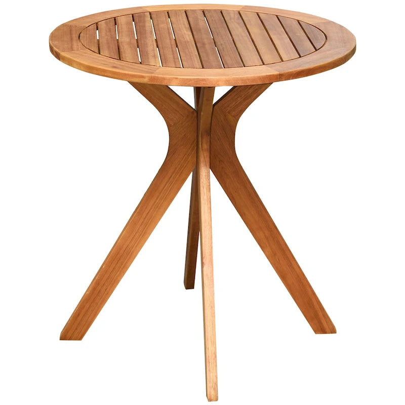Table de bistro ronde d'extérieur en bois massif de 27 po