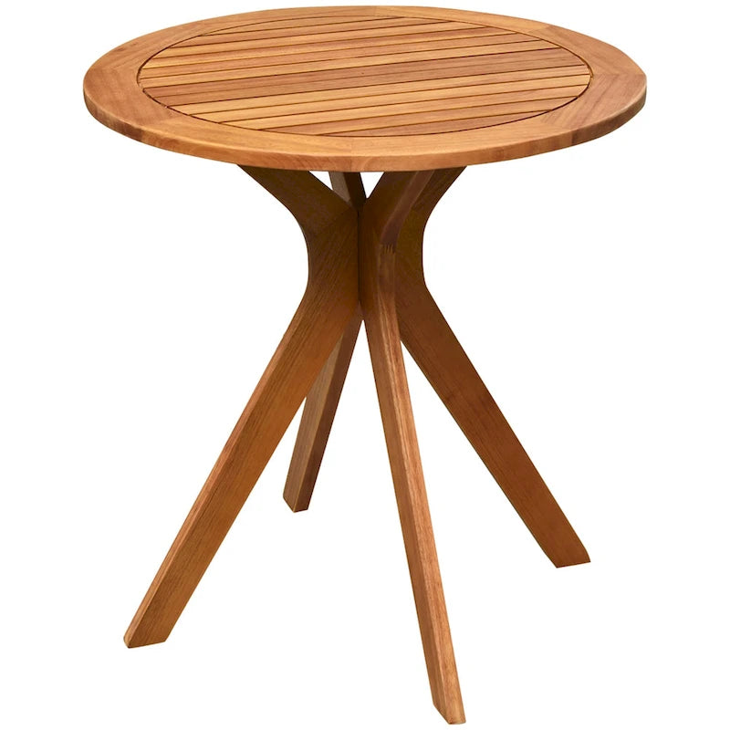 Table de bistro ronde d'extérieur en bois massif de 27 po
