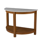 Console à deux niveaux avec plateau en faux marbre