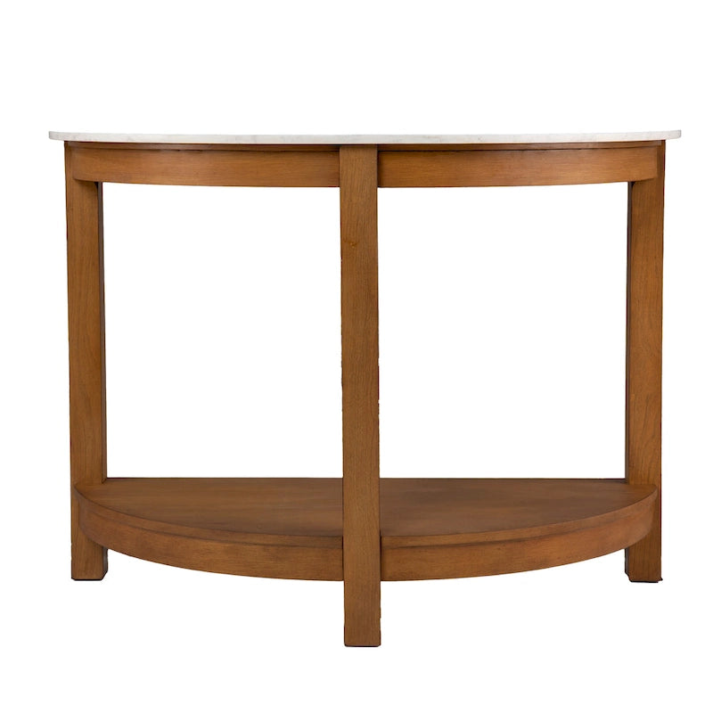 Console à deux niveaux avec plateau en faux marbre