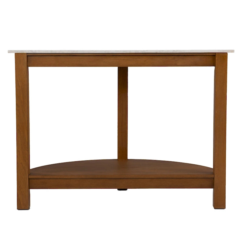 Console à deux niveaux avec plateau en faux marbre