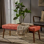 Banc ottoman en tissu capitonné