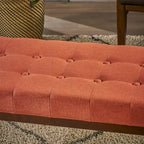 Banc ottoman en tissu capitonné