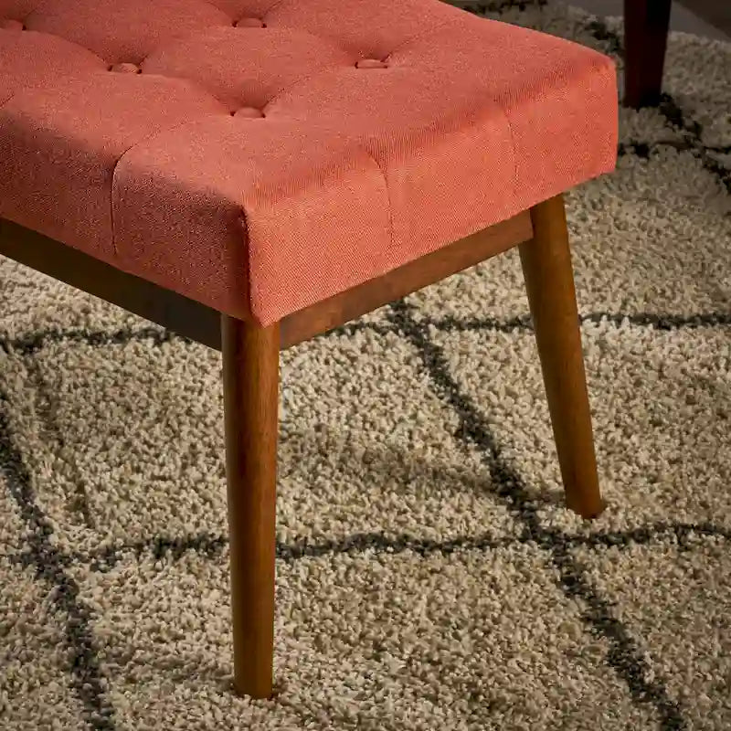 Banc ottoman en tissu capitonné
