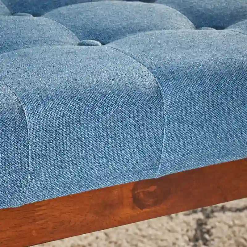 Banc ottoman en tissu capitonné
