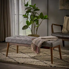 Banc ottoman en tissu capitonné