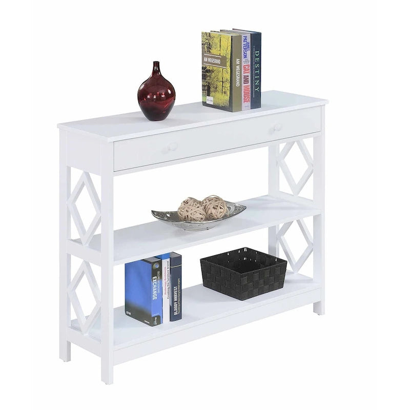 Console Table Diamant 1 Tiroir avec Étagères