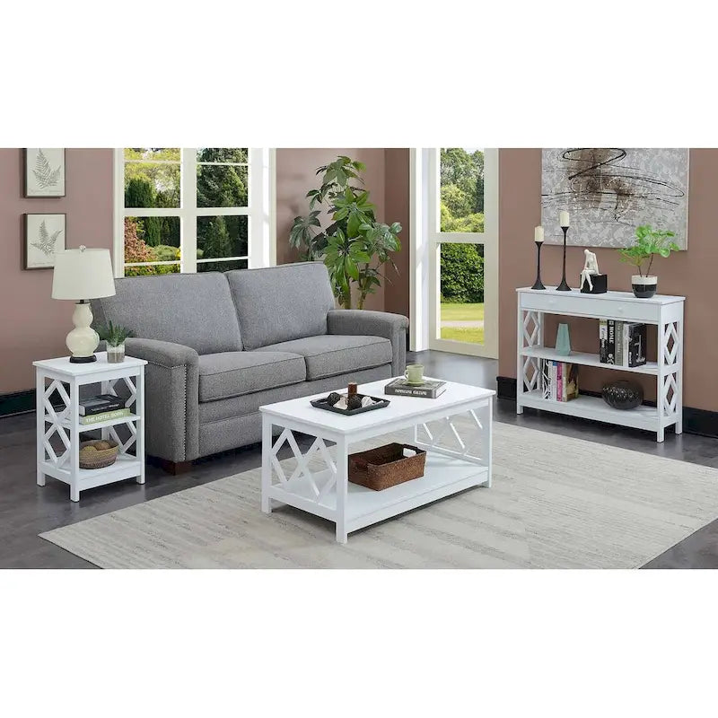 Console Table Diamant 1 Tiroir avec Étagères