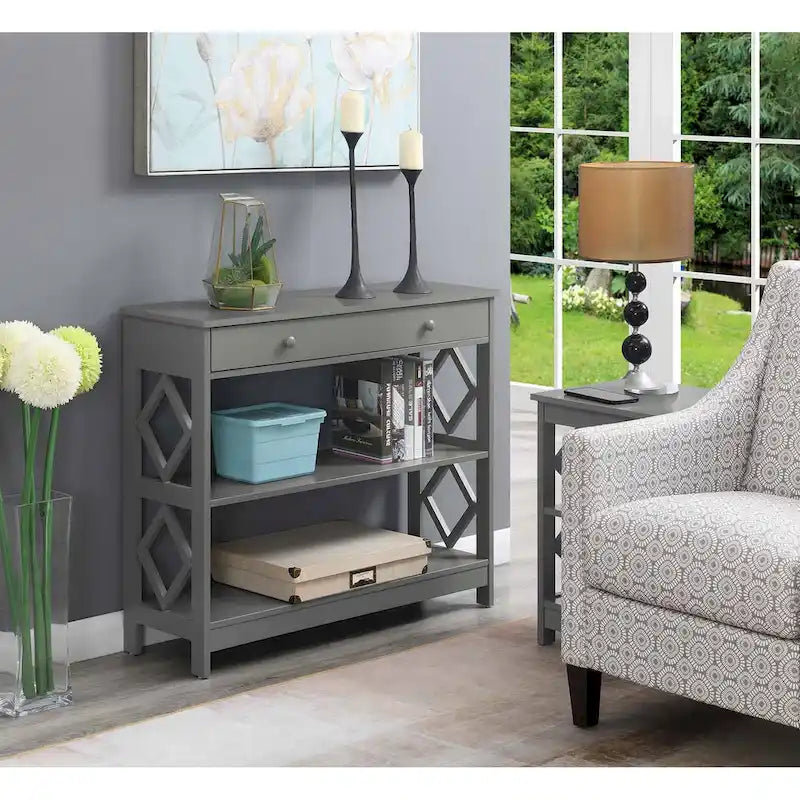 Console Table Diamant 1 Tiroir avec Étagères