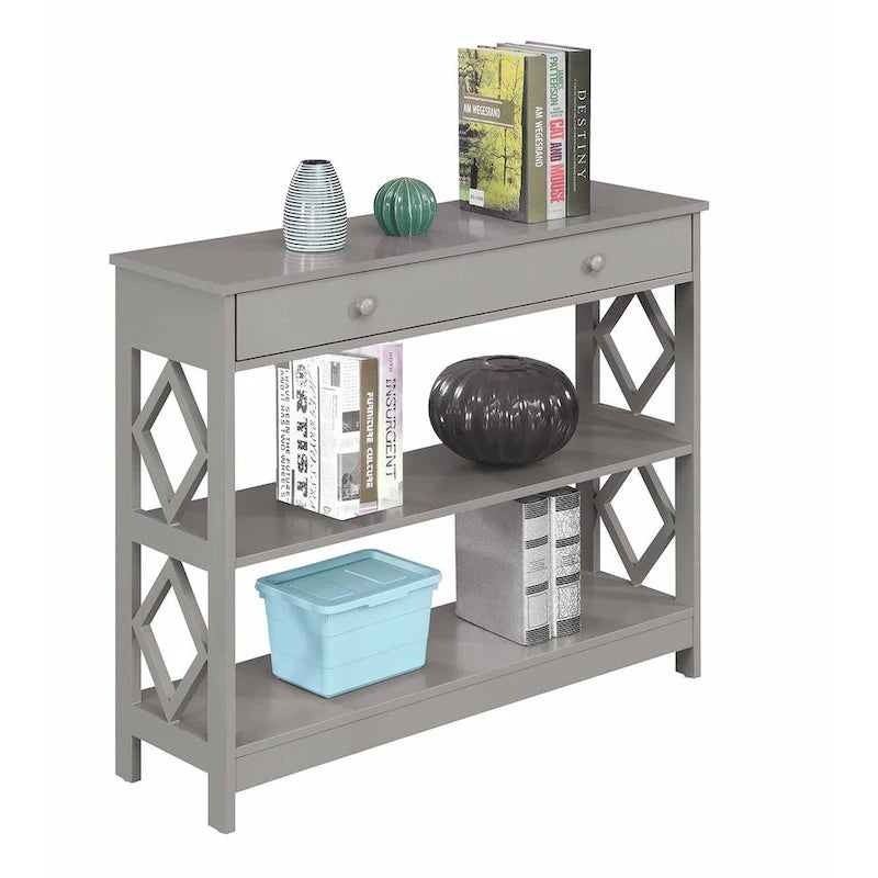 Console Table Diamant 1 Tiroir avec Étagères