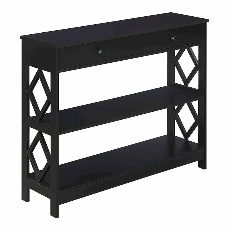 Console Table Diamant 1 Tiroir avec Étagères