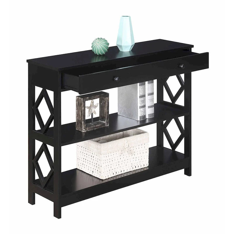 Console Table Diamant 1 Tiroir avec Étagères