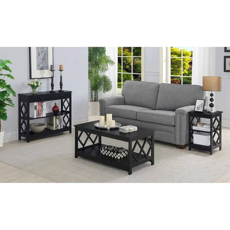 Console Table Diamant 1 Tiroir avec Étagères