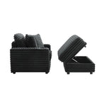 Chaise longue en flanelle de coton avec pouf de rangement