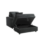 Chaise longue en flanelle de coton avec pouf de rangement