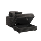 Chaise longue en flanelle de coton avec pouf de rangement