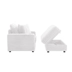 Chaise longue en flanelle de coton avec pouf de rangement