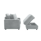 Chaise longue en flanelle de coton avec pouf de rangement