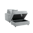 Chaise longue en flanelle de coton avec pouf de rangement