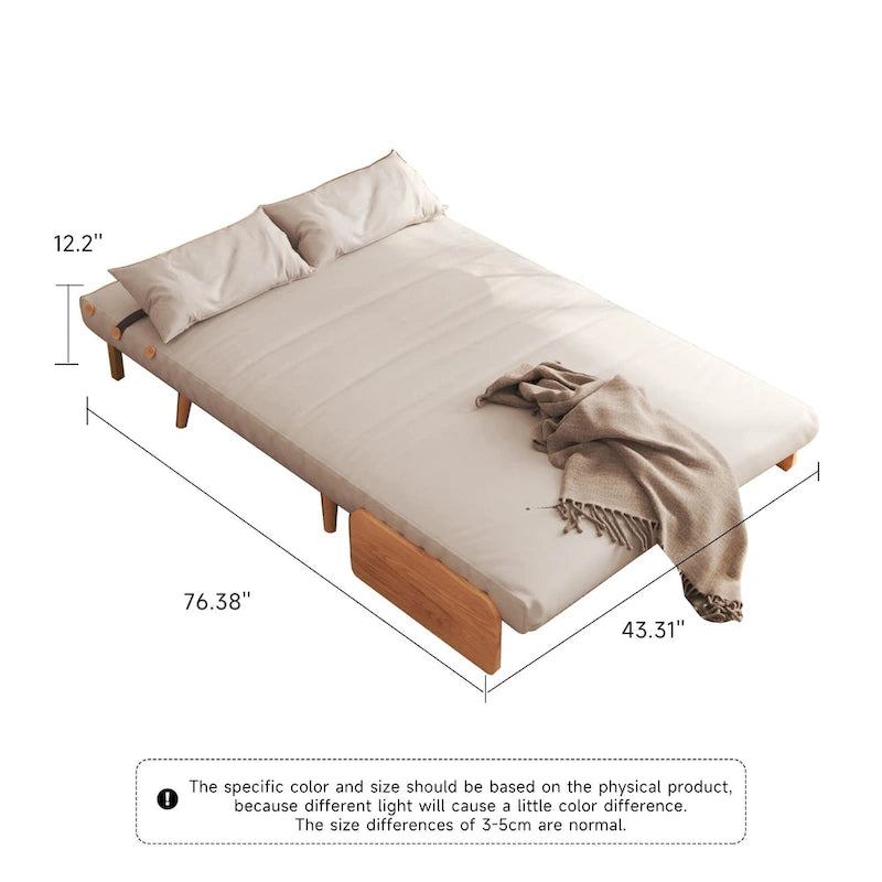 Canapé-lit rembourré de 110 cm avec dossier réglable