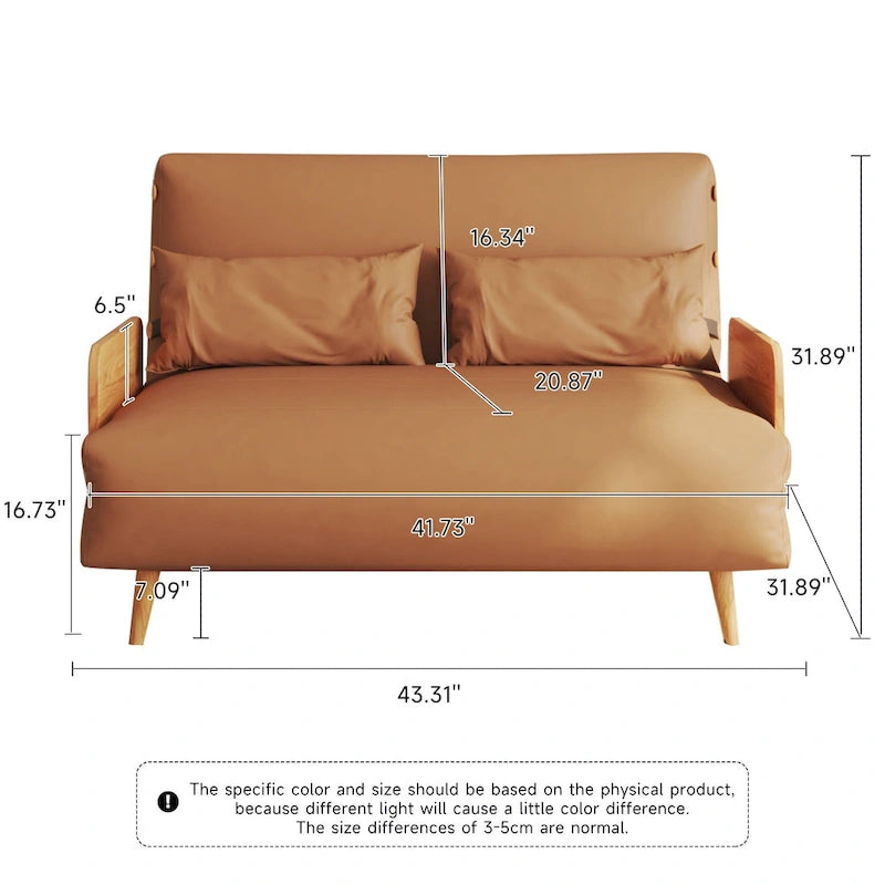 Canapé-lit rembourré de 110 cm avec dossier réglable