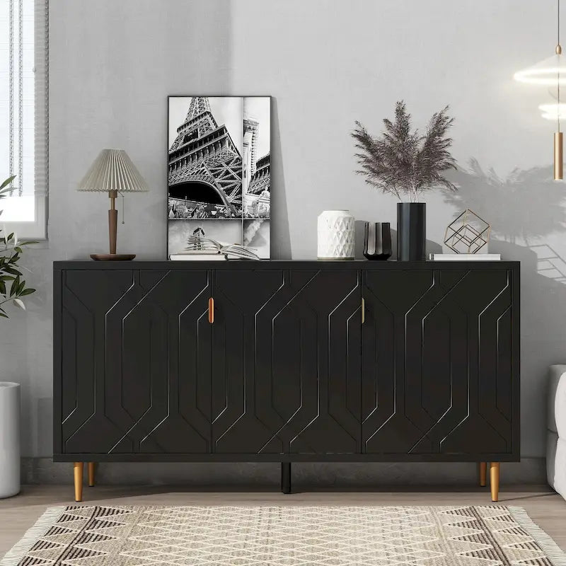 Meuble TV avec placard de rangement, compatible avec les téléviseurs jusqu'à 70 pouces