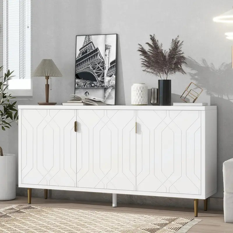 Meuble TV avec placard de rangement, compatible avec les téléviseurs jusqu'à 70 pouces
