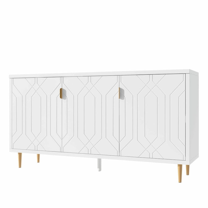Meuble TV avec placard de rangement, compatible avec les téléviseurs jusqu'à 70 pouces