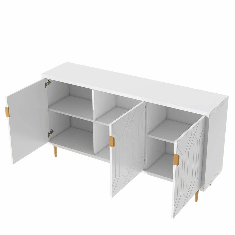 Meuble TV avec placard de rangement, compatible avec les téléviseurs jusqu'à 70 pouces