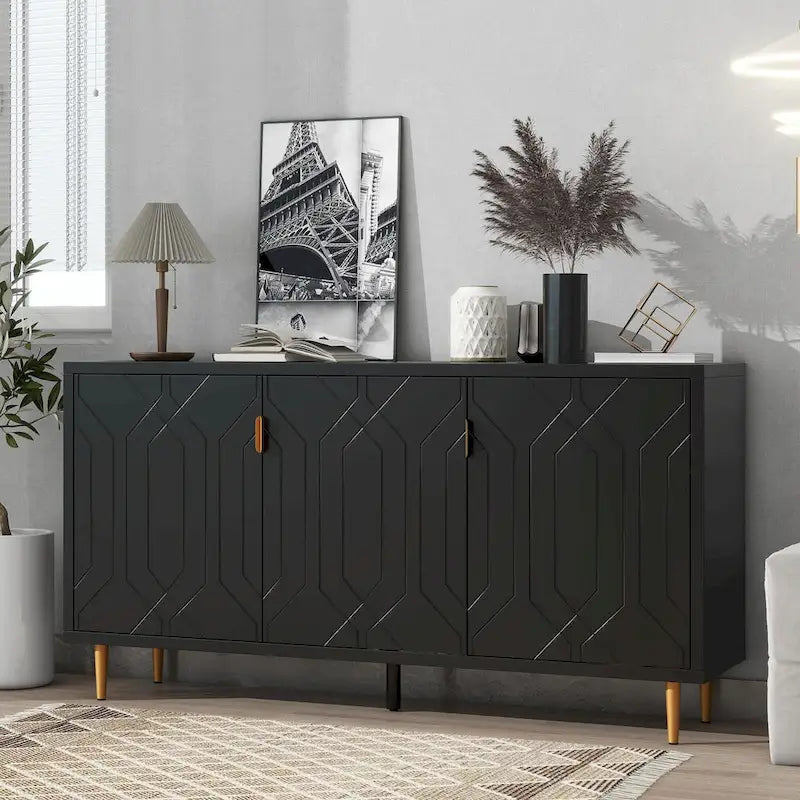 Meuble TV avec placard de rangement, compatible avec les téléviseurs jusqu'à 70 pouces