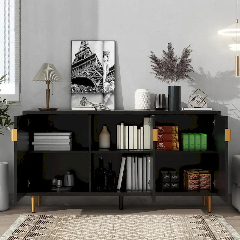 Meuble TV avec placard de rangement, compatible avec les téléviseurs jusqu'à 70 pouces