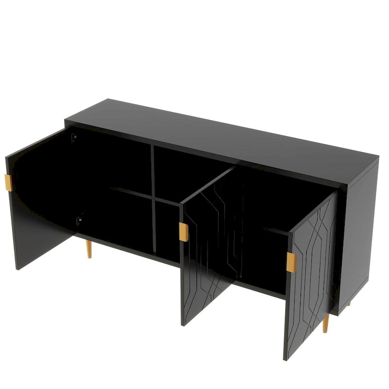 Meuble TV avec placard de rangement, compatible avec les téléviseurs jusqu'à 70 pouces