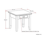 Table d'appoint carrée en bois massif