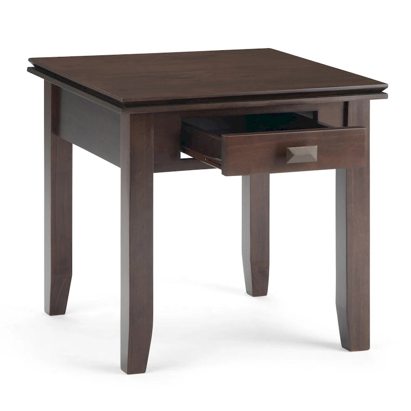 Table d'appoint carrée en bois massif