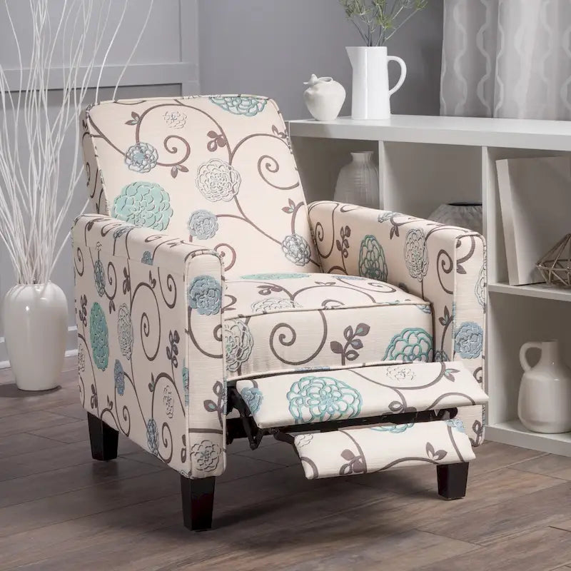 Fauteuil club inclinable fleuri