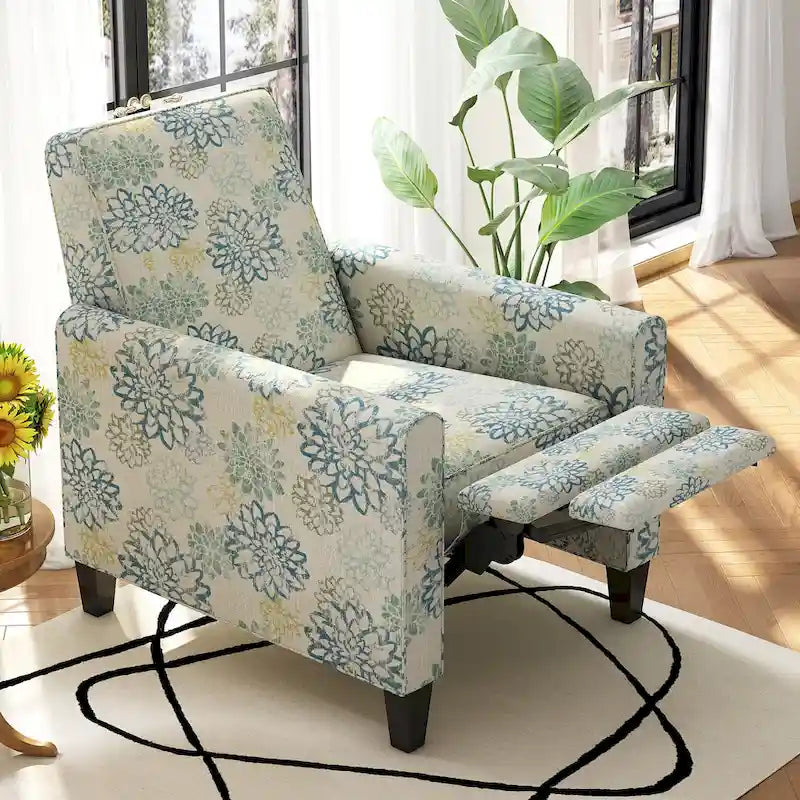 Fauteuil club inclinable fleuri